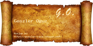 Geszler Oguz névjegykártya